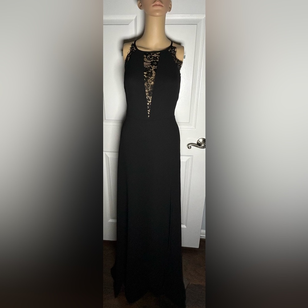 Romantic Mood Black Lace Sleeveless Maxi Dress Size Large NWOT - Picture 7 of 12